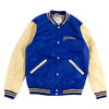 Chevignon Blue Leather Baseball Jacket