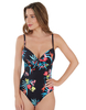 Lepel Tropics Moulded Plunge Swimsuit Black Print