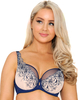 Lulu Tout Fleur Rose Balconette Bra Nude/Blue