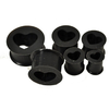 Silicone Heart Design Flesh Tunnel (Black)