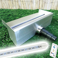 PondXpert Stainless Steel Waterfall 30cm – Back Fitting With LED