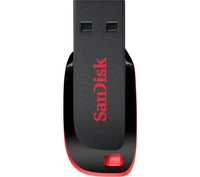 SANDISK Cruzer Blade USB Memory Stick - 128 GB,  Black,  Black