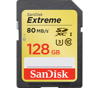 SANDISK Extreme Plus Class 10 SD Memory Card - 128 GB