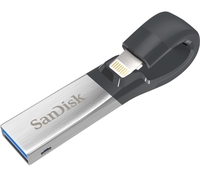SANDISK iXpand Dual USB 3.0 Memory Stick - 64 GB,  Black & Silver,  Black