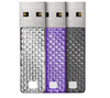 Sandisk 8 GB Facet USB 2.0 Memory Stick Triple Pack - Silver,  Purple & Grey,  Silver