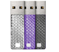 Sandisk 8 GB Facet USB 2.0 Memory Stick Triple Pack - Silver,  Purple & Grey,  Silver