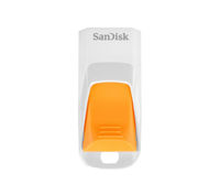 Sandisk Cruzer Edge USB Memory Stick - 16 GB,  White & Orange,  White
