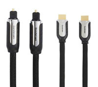 Sandstrom Silver Series HDMI Cable with Ethernet & Silver Series Digital Optical Cable - 1.5m,  Silver