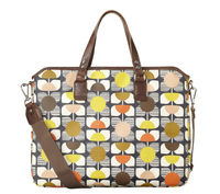 Square Flower Jeanie 15" MacBook Bag - Brown,  Brown