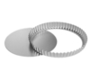 23 cm Continental Flan Tin - Silver,  Silver