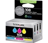 LEXMARK 108 Cyan,  Magenta & Yellow Ink Cartridges - Multipack,  Cyan