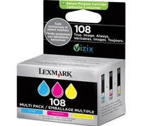 LEXMARK 108 Cyan,  Magenta & Yellow Ink Cartridges - Multipack,  Cyan