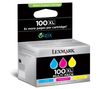 Lexmark 100XL Cyan,  Magenta & Yellow Ink Cartridges - Multipack,  Cyan