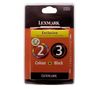 Lexmark 2 Tri-colour & 3 Black Ink Cartridges - Twin Pack,  Black
