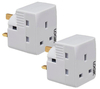 LOGIK L3WAYPT13 3-Way Adapter Twin Pack