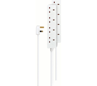 LOGIK L4WAY2T16 4-Socket Extension Cable - 2 m,  Twin Pack