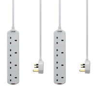 LOGIK L4WEL13 4-Socket Extension Cable - Twin Pack