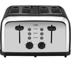 LOGIK L04TBK14 4-slice Toaster - Black & Silver,  Black