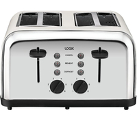 LOGIK L04TC14 4-Slice Toaster - Silver & Cream,  Silver