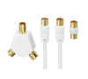 LOGIK L10AERK15 Aerial Cable with Splitter & Adapter - 10 m,  Gold