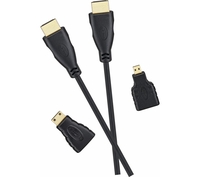 LOGIK L3HDMIA18 HDMI Cable & Adapter with Ethernet - 3 m,  Gold