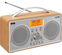 LOGIK L55DAB15 Portable DABﱓ Clock Radio - Silver & Wood,  Silver