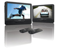 Logik L7DUALM13 Dual Screen Portable DVD Player - Black,  Black