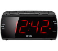 LOGIK LCRB15 Analogue Clock Radio - Black & Silver,  Black
