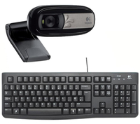 LOGITECH Full HD Webcam,  Wireless Keyboard & Mouse Bundle