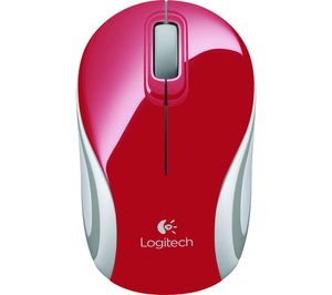 LOGITECH M187 Mini Wireless Optical Mouse - Red,  Red