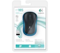 Logitech M185 Wireless Laser Mouse - Black & Blue,  Black