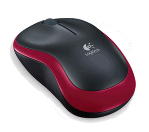 LOGITECH M185 Wireless Optical Mouse - Black & Red,  Black