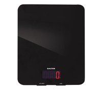 SALTER Black Glass Digital Kitchen Scales,  Black