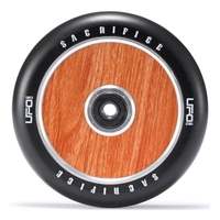 Sacrifice UFO 120mm Scooter Wheel w/Bearings - Black/Woodgrain
