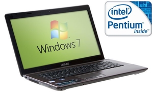 Asus K73E Laptop,  Intel Pentium B950 2.1GHz,  3GB RAM,  320GB HDD,  17.3" LED,  DVDRW,  Intel HD,  Webcam,  Windows 7 Home Premium 64