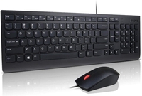 Lenovo Essential Wired Keyboard and Mouse Set,  Black