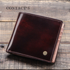 Genuine Leather Classic Wallet Card Holder Tri-fold Short Business Wallet For Men