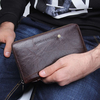 Genuine Leather Fashion Long Wallet Clutches Bag Business Bag Phone Bag Card Holder For Men