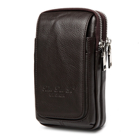 Genuine Leather Multi-function Fanny Waist Bag Belt Bum Pouch Phone Bag Coin Purse For Men