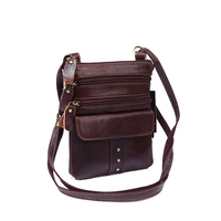 Genuine Leather Multi-pocket Shoulder Bag For Men