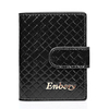 Genuine Leather RFID Hasp Card Holder Quilted Business Name Case Short Wallet