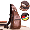 Genuine Leather Sling Bag ChestCrossbody Bags for Men