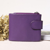 Genuine Leather Two Fold Short Purse Multi-functional Bags