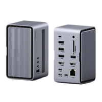 Hagibis U100Pro RGB Strip Light USB-C Docking Station with Dual HD / PD100W USB-C / M.2 SSD Enclosure / Ethernet / SD/TF