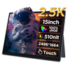 HAILESI 15 Inch Touchable FHD 2496*1664P Portable Monitor Computer Gaming Display 510nit 60Hz 100% sRGB IPS Mini HD Type
