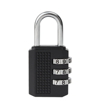 Zinc Alloy Miniature Combination Lock 532510mm Black Secure Luggage Pouch Storage High-Quality Durability