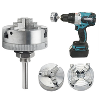 Zinc Alloy Self-Centering Lathe Chuck Set Three-Jaw and Four-Jaw Options High Precision for Mini Metal Lathe Reliable an