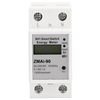 ZMAI-90 220V/110V AC 50Hz/60hz Tuya APP Single Phase Din Rail WIFI Smart Energy Meter Power Consumption kWh Meter Wattme