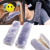 Zone Tech 2 x Gray Fleece Car Seat Belt Pads Traveling Bag Harness Shoulder Strap Cover