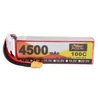 ZOP Power 11.1V 4500mAh 100C 3S Lipo Battery XT60 Plug for FPV RC Drone